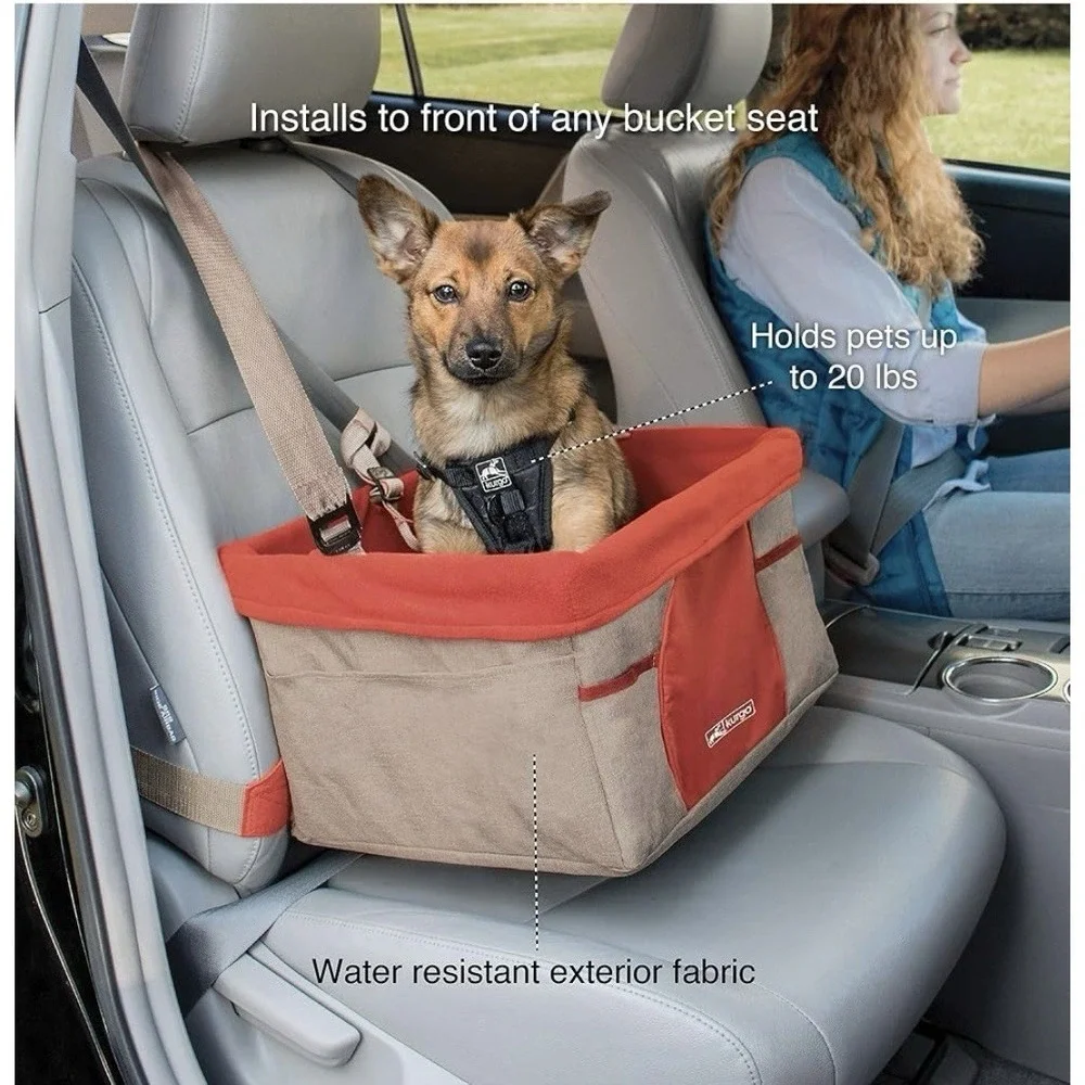 Kurgo Rover Heather Booster Dog Car Seat Small Dogs 20 Lbs Keeps Pet Secure